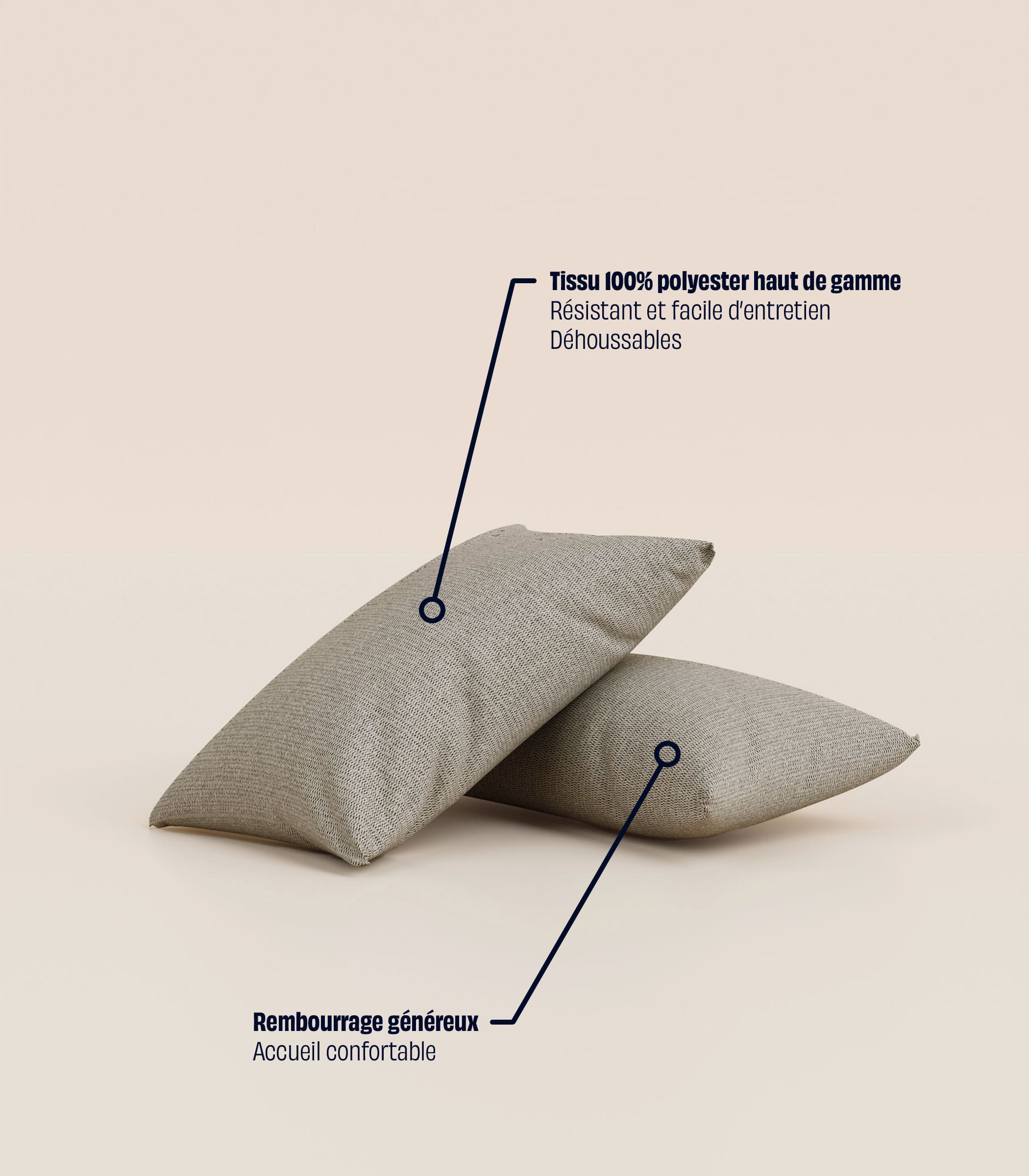 Lot de 2 coussins - Gris - Image 3