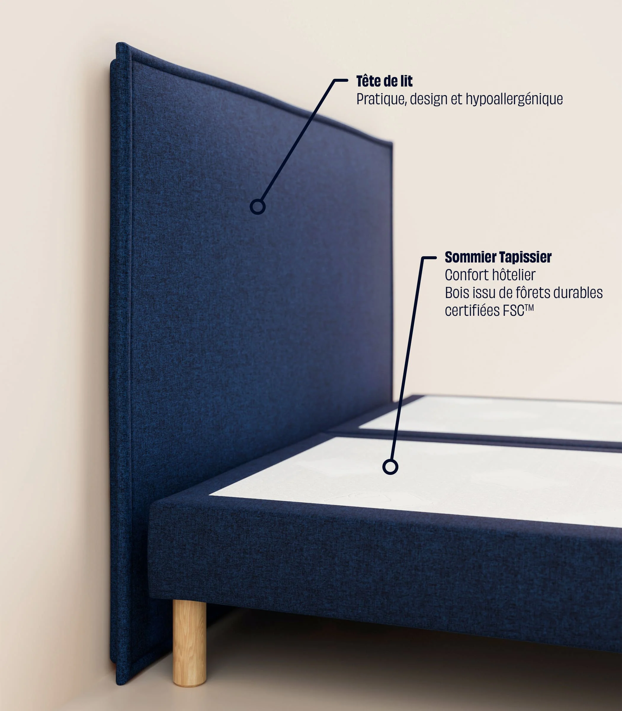Lit tapissier – Bleu - Image 7