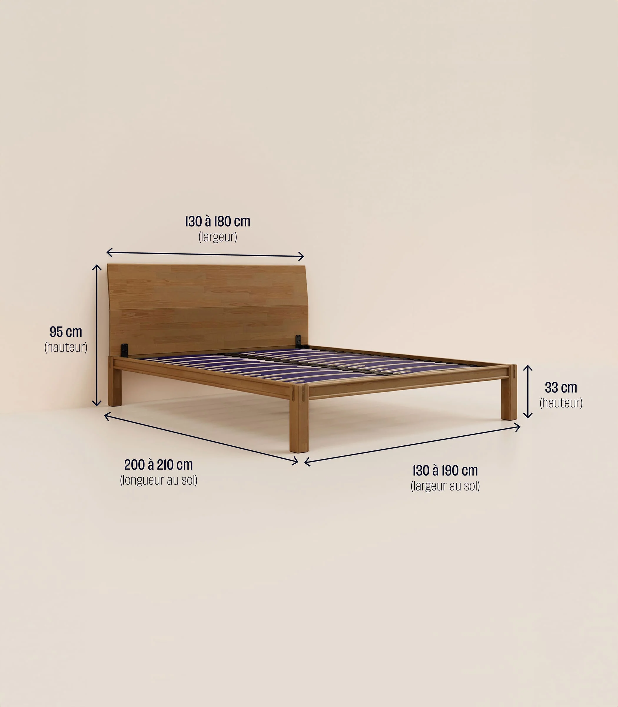 Lit en bois - Bois foncé - Image 9
