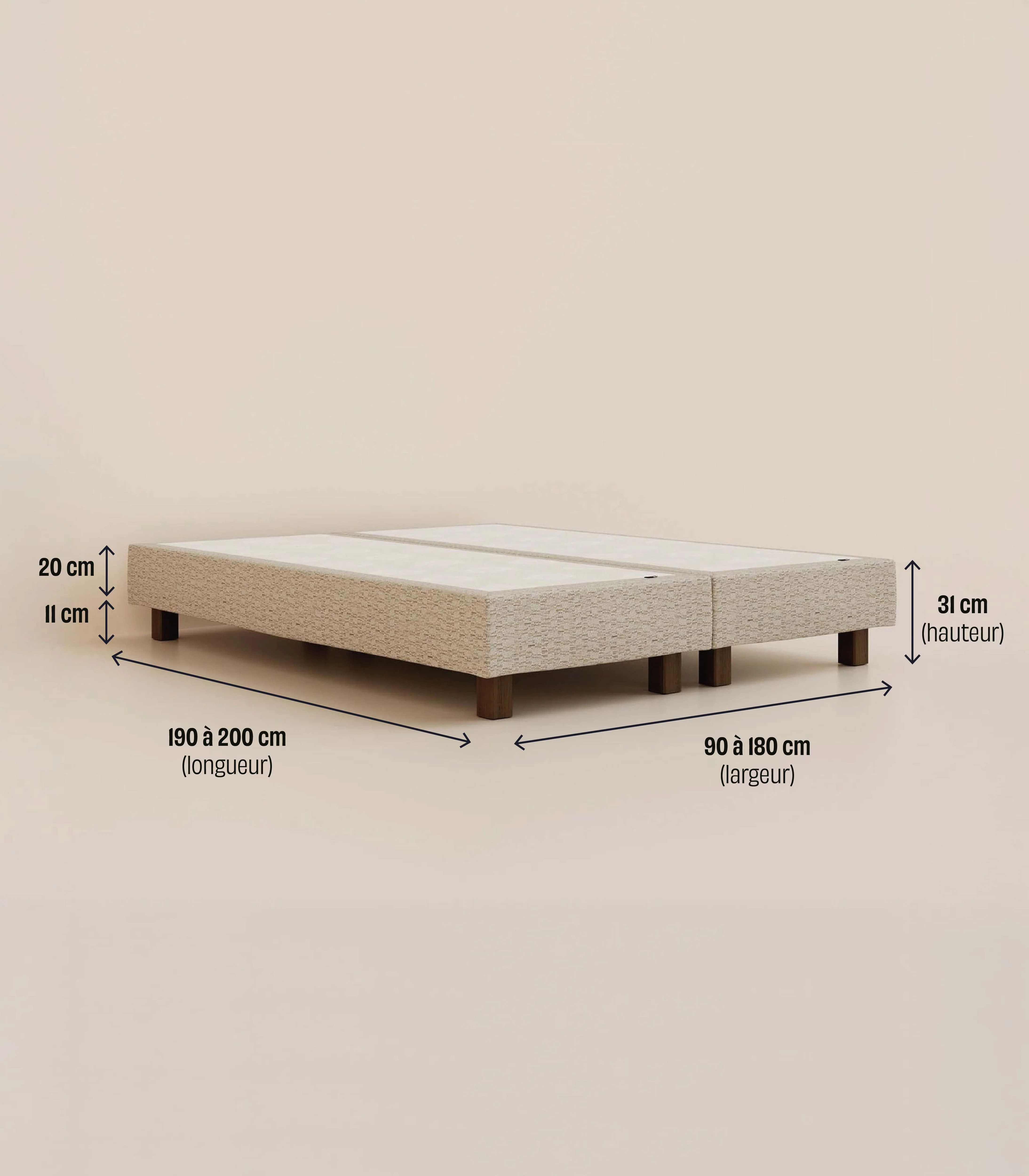 Sommier Boxspring - Graphique bouclé - Image 6